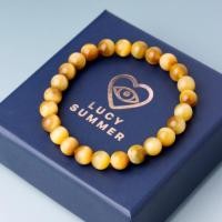 ราคา LUCYSUMMER กำไลข้อมือหินแท้ Golden Tiger eye ไทเกอร์ อาย สีทอง กำไลหินแท้ รับประกันหินแท้ (43017999411)