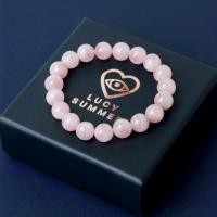 ราคา LUCYSUMMER กำไลหินแท้ Rose Quartz Madagascar โรสควอตซ์ กำไลหินแท้ รับประกันหินแท้ (2777549)