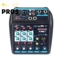 ราคา PROS DJ Console Mixer Bluetooth 4 Channel Audio Mixer Portable with 48V Phantom Power Monitor Karaoke System DJ Mixing Console (56408778203)