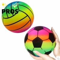 ราคา PROS ลูกบอลชายหาดแบบเป่าลม ลูกบอลชายหาดสีรุ้งหนา 22 ซม ฟุตบอลชายหาด PVC ยักษ์ทนทานกลางแจ้ง (54808082616)