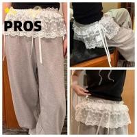 ราคา กระโปรง Lace Up Ruffles ปักลายดอกไม้สไตล์ Harajuku Y2K เสริมความสวยงามเหมือนผ้าม่านกางเกงยีนส์ (51608081497)