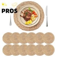 ราคา PROS แผ่นรองจานหวายทอมือ เสื่อฉนวนกันความร้อนทนความร้อนทรงกลม เสื่อหม้อกันลื่นแบบถักฟาง โต๊ะรับประทานอาหาร (44130295746)