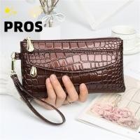 ราคา PROS กระเป๋าสตางค์ผู้หญิงใบยาว การออกแบบแฟชั่นกระเป๋าเงินสีแดงกระเป๋าสตางค์สุภาพสตรี ซิปคู่หนังจระเข้กระเป๋าสตางค์กระเป๋าคลัทช์ (48359433169)