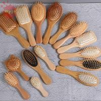 ราคา WYJS แปรงนวด 1 ชิ้น ดูแลเส้นผมผมร่วงหวีไม้ Healthy Paddle Cushion Hairbrush หวีไม้ไผ่ผมหนังศีรษะ (54759181506)