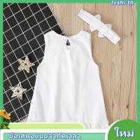 ราคา b ชุดเดรสกระโปรงสําหรับเด็กทารกผู้หญิงสีขาวปักลายลูกไม้ (45759156481)