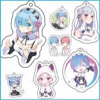 ราคา ZY2 Re Zero พวงกุญแจอะนิเมะ Rem Ram Subaru Emilia อะคริลิคพวงกุญแจกระเป๋าจี้ Key Chain ของขวัญ 2 ด้าน YZ2 (56758987881)