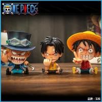 ราคา ZY2 ONE PIECE Monkey D Luffy Portgas D Ace Chibi K Sitting Pose Action Figure กล่องตาบอดโต๊ะเครื่องประดับ YZ2 (52208983680)