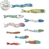 ราคา จุดแตม Coastal Fish Decor Ocean Themed Wall Art 10pcs Coastal ไม้ปลา Wall Decor ชุด Handcrafted Nautical Art สําหรับ Beach Lake House Rustic ในร่มกลางแจ้ง Ocean Party (51956988021)