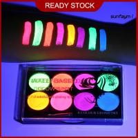 ราคา Sunfa ผงสีเรืองแสง UV 8 สี สําหรับเพ้นท์หน้า แต่งหน้า 1 ชุด (21150212734)