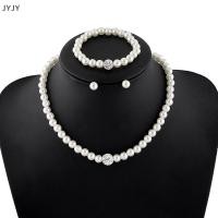 ราคา ชุดเครื่องประดับไข่มุกแฟชั่น jyjy ชุดสร้อยข้อมือต่างหูสร้อยคอไข่มุกลูกบอลหรูหรา (56959351146)