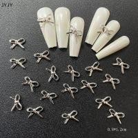 ราคา Jyjy เครื่องประดับทำเล็บดอกไม้สีทองสีเงินประดับเล็บพลอยเทียมเครื่องประดับโบว์ตกแต่งเล็บ3D เจาะศิลปะเล็บ th (56806071841)