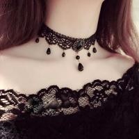 ราคา สร้อยคอโชกเกอร์คริสตัลสีดำ Jyjy วินเทจวิคตอเรียผู้หญิง Choker Steampunk เครื่องประดับ TH (50459360005)