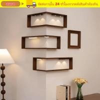 ราคา AURO ชั้นวางหนังสือเข้ามุม ชั้นวางติดผนังเข้ามุมระงับติดผนัง ชั้นวางของลอยน้ําประหยัดพื้นที่ 90 องศาชั้นเก็บของแขวนผนังบ้าน (56206761720)