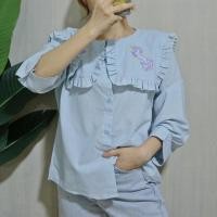 ราคา gp 0216 เสื้อแขนยาวแต่งปกปักลายม้ายูนิคอร์นน่ารักมาก (17108690957)