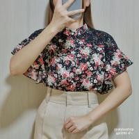 ราคา gp 0295 เสื้อคอจีนแขนสั้นลายดอกไม้หวานๆ (19571629781)