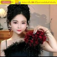 ราคา เครื่องประดับผมผู้หญิง คลิปลูกแก้วพลาสติก พู่เลื่อมดอกโบตั๋น (26344531865)