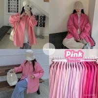 ราคา เสื้อเชิ้ตโอเวอร์ไซส์ สีชมพู แขนยาวและแขนสั้น (25317391268)