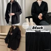 ราคา เสื้อเชิ้ตโอเวอร์ไซส์ สีดำ แขนยาวและแขนสั้น (25217396344)
