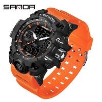 ราคา Sanda 6126 แบรนด์หรูผู้ชายนาฬิกา 50M กันน้ํากีฬาทหารนาฬิกาดิจิตอลนาฬิกาข้อมือควอตซ์สําหรับชาย Relogio Masculino (28762134995)