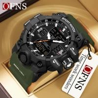 ราคา Ofns Dual Display นาฬิกาผู้ชายนาฬิกาสปอร์ตกันน้ําทหารนาฬิกาปลุกนาฬิกาจับเวลานาฬิกาข้อมือควอตซ์ชายนาฬิกาดิจิตอล 6126 (28712142329)