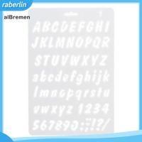 ราคา raberlin ตัวอักษรภาษาอังกฤษหมายเลข DIY สมุดภาพวาดแม่แบบไม้บรรทัดวัดลายฉลุ (44907613375)