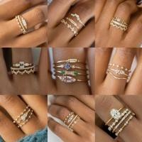 ราคา Golden Ring Set Ins Style ประณีตแฟชั่น Classic เหมาะทุกโอกาส เครื่องประดับ must have สำหรับการเดินทางและของขวัญ (43907493965)