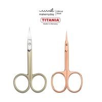 ราคา TITANIA กรรไกรตกแต่งตัดเล็บและหนังกำพร้า Cuticle scissors 9 cm สี RoseGold Gold นำเข้าจากเยอรมันนี Nail Scissors (22131165493)