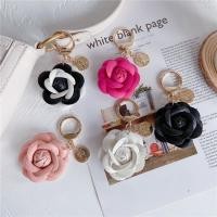 ราคา แฟชั่นหนัง ดอกเคมีเลีย พวงกุญแจรถน่ารักดอกไม้กระเป๋าเป้สะพายหลังจี้อุปกรณ์เสริมพวงกุญแจแหวนหญิง (50059405389)