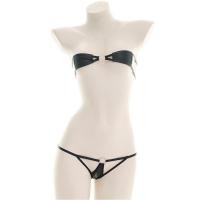 ราคา ชุดทูพีชหนังสีดำตัวจิ๋ว SZ2379 (22935821717)