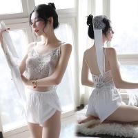 ราคา SZ1965 ชุดนอนซีทรูสีขาวสะอาดตา (3210248472)