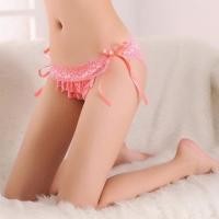 ราคา Z636 กางเกงในลูกไม้ผูกข้างสีชมพูแตงโม (3167397)