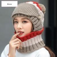 ราคา SZP0199 หมวกถักไหมพรมพร้อมผ้าปิดปากกันหนาว (1754296955)