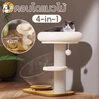 ราคา 4 in 1 ไม้แมวคอนโดแมว โครงปีนแมว คอนโดแมวไม้ หลุมอวกาศแมว เสาลับเล็บแมวได้ แมวหมุนของเล่น ของเล่นแมว (27058142036)