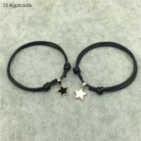 ราคา Jdth กำไลข้อมือคู่รัก2ชิ้น เซ็ตสร้อยข้อมือเชือกสีดำจี้สำหรับผู้ชายผู้หญิงคนรักของขวัญ (56008973002)