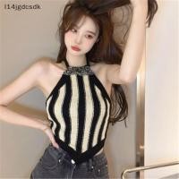 ราคา Jdth เสื้อครอปสำหรับผู้หญิง2023ถักมีเชือกผูกเปิดหลัง Y2K ฤดูร้อน (51458941835)