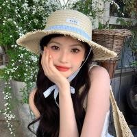 ราคา หมวกสาน หมวกสานทรงเค้ก หมวกผู้หญิง หมวกกันแดด การออกแบบริบบิ้น แฟชั่นสไตล์เกาหลีหวาน หมวกไปทะเล (43129084796)