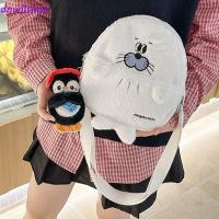 ราคา DNWLSHOP กระเป๋าขวางลายแพenguin และลายนกฉลาม นุ่มน่ารักเหมือนของเล่น สำหรับผู้หญิง (57106530493)