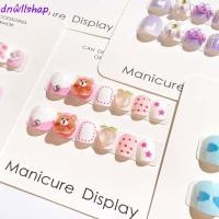 ราคา Dnwlshop เด็กเล็บปลอม กระต่ายหมีเด็กการ์ตูนเล็บปลอม น่ารัก เล็บอุปกรณ์เต็มปกเล็บเคล็ดลับสั้นสแควร์รูปเด็กปลอมเล็บขยายเด็ก (53058363776)