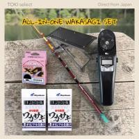 ราคา Friday Wakasagi Fishing Set Electric Reel Kit Ice Fishing Rod Line Hooks Starter Set Black Red (52509099735)