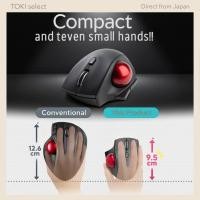 ราคา Sanwa Direct Compact Wireless Silent Trackball Mouse 5 Buttons Back Forward Black 400 MAWTB180BK (47106708899)