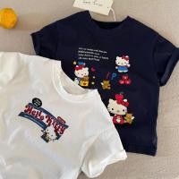 ราคา เสื้อยืดเด็กแขนสั้นผ้าฝ้ายแท้ สไตล์คิตตี้น่ารัก สำหรับฤดูร้อน t0312 (51457108019)