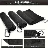 ราคา Rten 3 ชิ้น 30 ซม 30 ซม Triple fold Golf ผ้าขนหนูตะขอไมโครไฟเบอร์วาฟเฟิลวาฟเฟิลลายเที่ยวบิน Disc Golf ผ้าขนหนู N (56705266342)