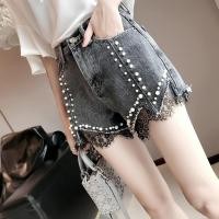 ราคา Denim Shorts For Girls High waisted Slim And Loose A line Large Size Fat Mm Slim fitting Shor (24477299266)