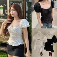ราคา W8888 เสื้อคอกว้าง แขนตุ๊กตา ลายจุด แต่งโบว์ช่วงอก ด้านหลังเป้นสมอค งานสวย น่ารัก แฟชั่นเกาหลี TAG WG WE (44658057758)
