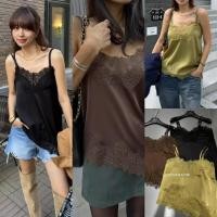 ราคา C6495 เสื้อสายเดี่ยว ผ้าซาตินอย่างดี แต่งผ้าลูกไม้ สายปรับได้งานสวยเก๋ ไม่ซ้ำใครแน่นอนค่า TAG CUI (54259442982)