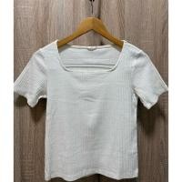 ราคา เสื้อยืดGUสีขาว แขนสั้น คอเหลี่ยม (47702390481)
