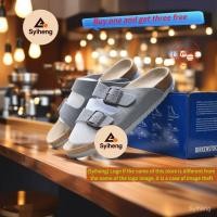 ราคา Birkenstock Arizona รองเท้าแตะกันลื่นหัวเข็มขัดแบบปรับได้ UPB4 (45758584621)