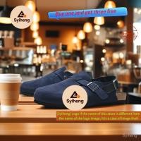 ราคา Birkenstock Boston Shearling คลาสสิก Birkenstock รองเท้าหนังนิ่มหนัง Toe Covered รองเท้าแตะครึ่ง Cork Sole Heel Strap Mules MFUP (45057371817)