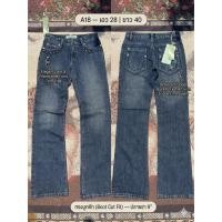 ราคา A18 กางเกงยีนส์ขาม้า Mini Bootcut ดีเทลแต่งลูกไม้เพชรหน้าและปักหมุดหลัง ปลายขา 9 (45107703070)