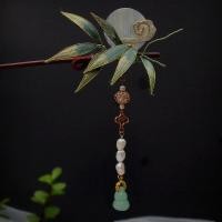 ราคา สไตล์โบราณผ้าไหมกํามะหยี่ดอกไม้ Hairpin Hanfu Cheongsam Coiled ผมไม้ไผ่ Hairpin เครื่องแต่งกายโบราณ Headdress สไตล์จีนอุปกรณ์เสริมผม 26 3 8 CP6A (47156969111)